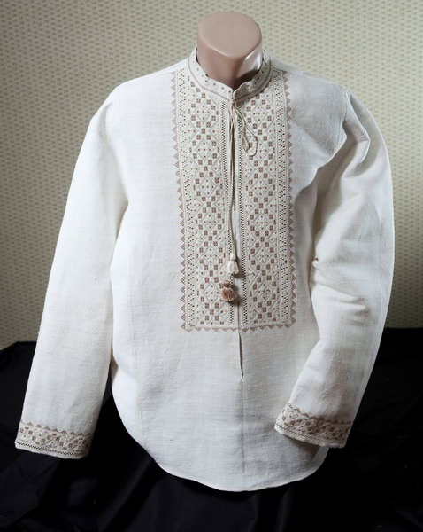 Конопляне диво - Сорочка чоловіча. Вишивка білим по білому.