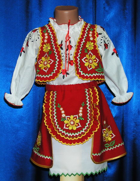 Жовта Зірочка - Спідничка, желетка та блуза для дівчинки, машинна вишивка, тканина: гобордін і натуральна бавовна/
