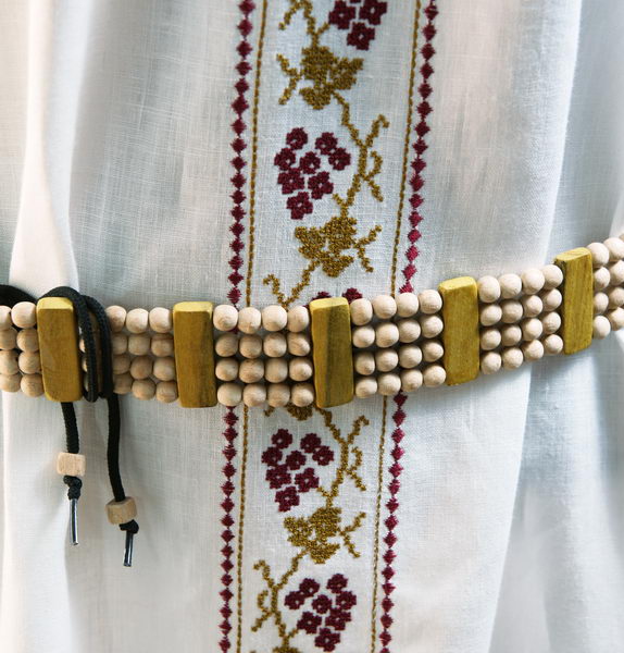 Іванів цвіт - фрагмент - Іванів цвіт - фрагмент. Льон, машинна вишивка. Одяг на Івана Купала.