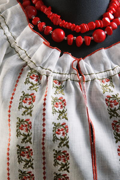 Купальська ніч - фрагмент - Купальська ніч - фрагмент. Льон, машинна вишивка. Одяг на Івана Купала.