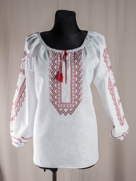Біла калина - Жіноча блуза - льон, ручна вишивка.