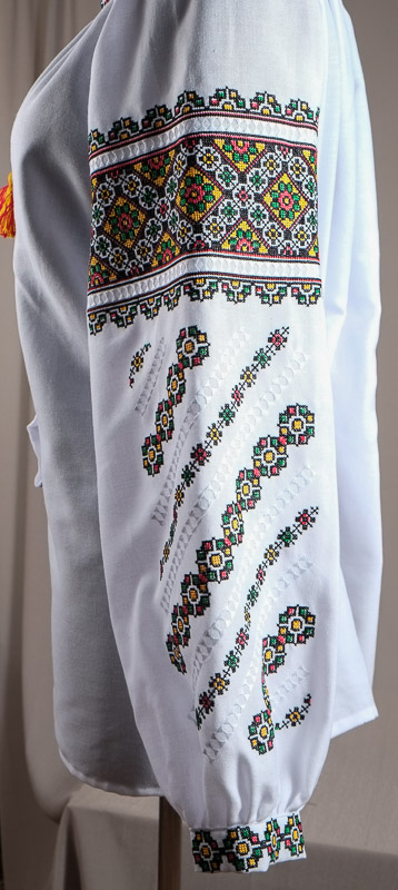 116-05 рукав - Блуза жіноча. Домоткане полотно, машина вишивка (борщівська).