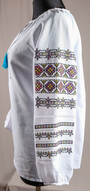 116-07 рукав - Блуза жіноча. Домоткане полотно, машина вишивка (борщівська).