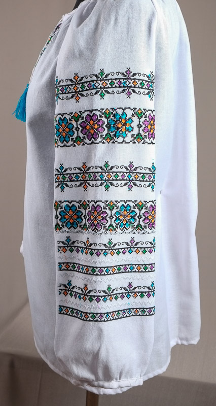 116-08 рукав - Блуза жіноча. Домоткане полотно, машина вишивка (борщівська).