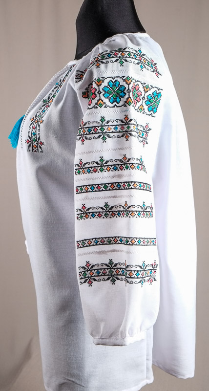 116-09 рукав - Блуза жіноча. Домоткане полотно, машина вишивка (борщівська).
