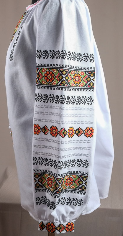 116-10 рукав - Блуза жіноча. Домоткане полотно, машина вишивка (борщівська).