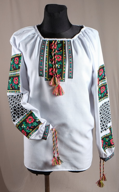116-13 - Блуза жіноча. Домоткане полотно, машина вишивка (борщівська).