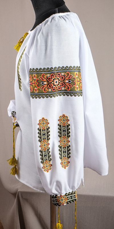 116-14 рукав - Блуза жіноча. Домоткане полотно, машина вишивка (борщівська).