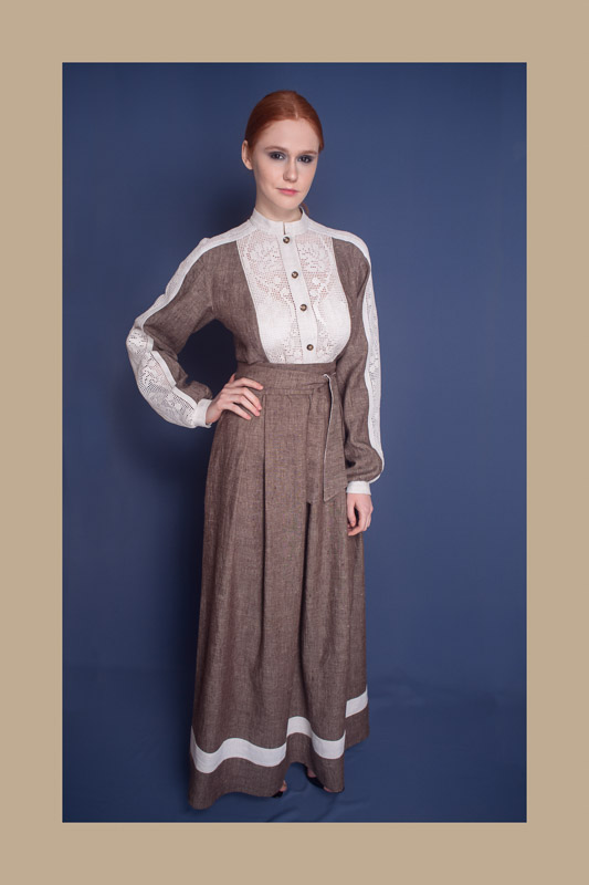 Чарівне мереживо - Сукня жіноча, льон, ручна вишивка